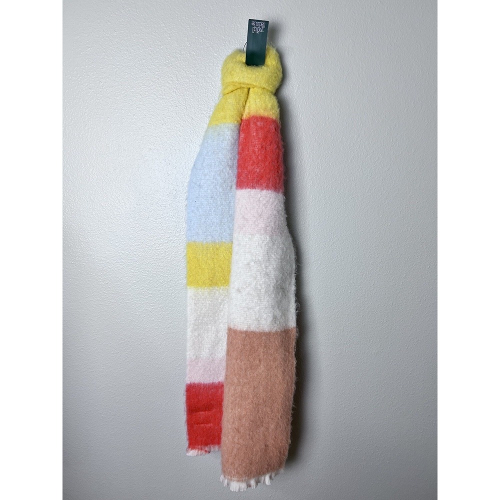 Wild Fable Oversized Striped Scarf Recycled Polyester & Acrylic Orange Yellow